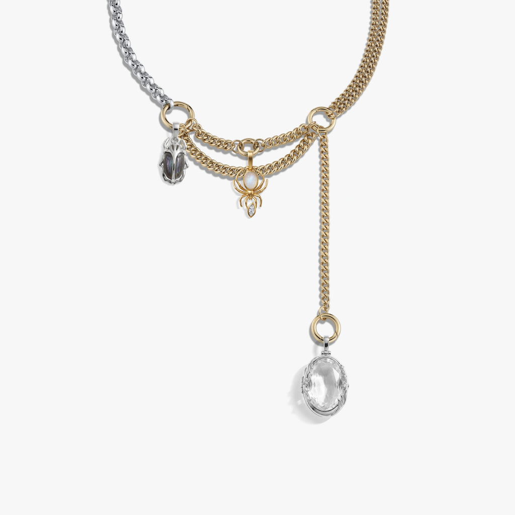 Awe Inspired Necklaces 14K Gold Vermeil / 925 Sterling Silver / Secret Garden Asymmetric Charm Necklace
