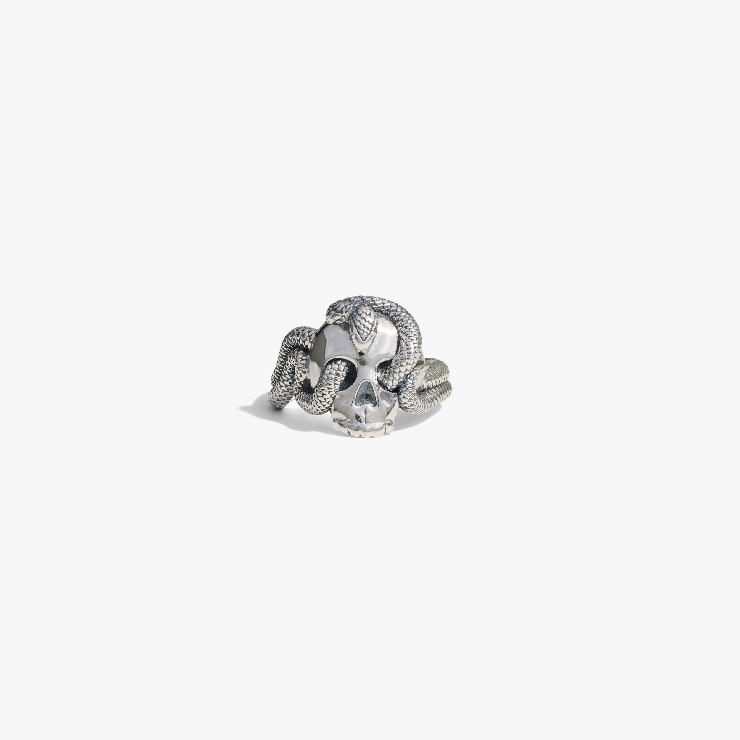 Awe Inspired Rings 925 Sterling Silver / 6 Serpent Skull Ring