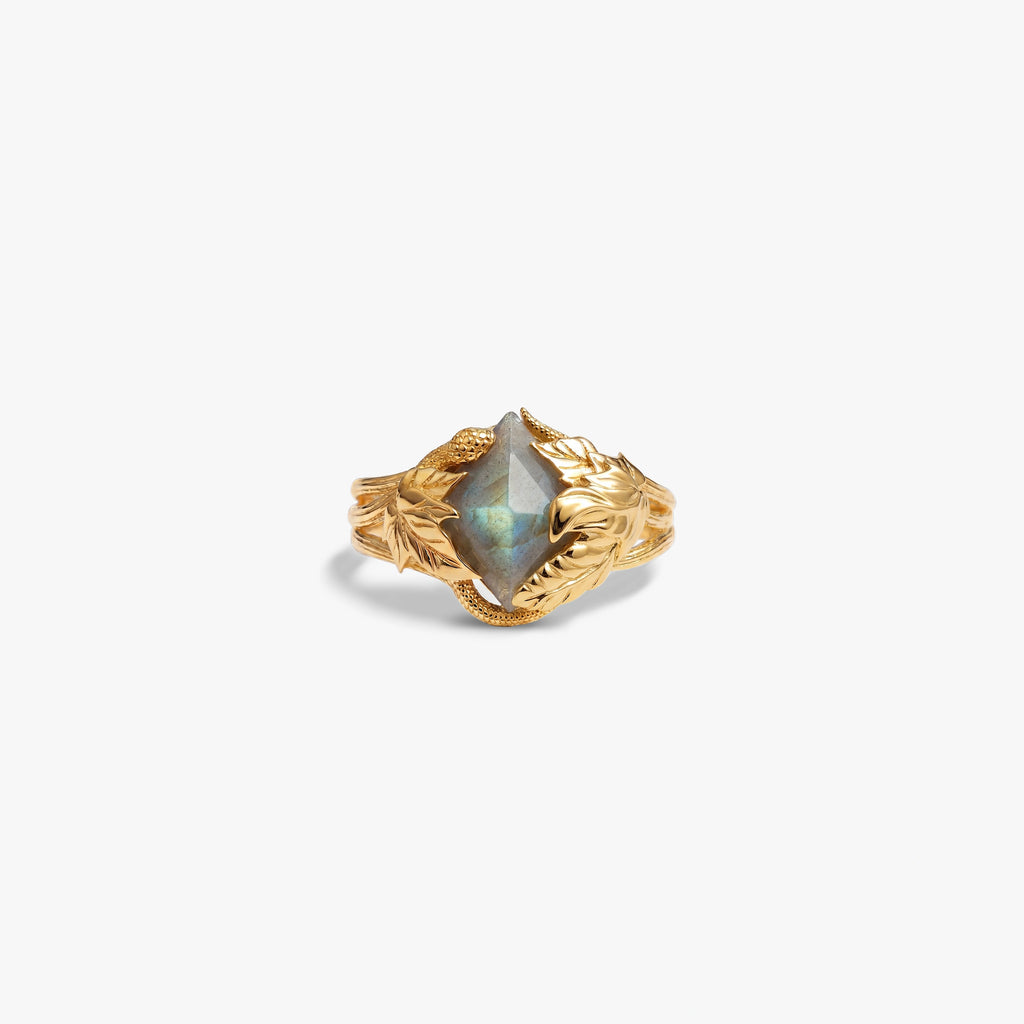 Awe Inspired Rings 14K Gold Vermeil / 6 Gemstone Snake In The Garden Ring