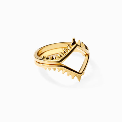 Spike Stacking Rings in gold vermeil