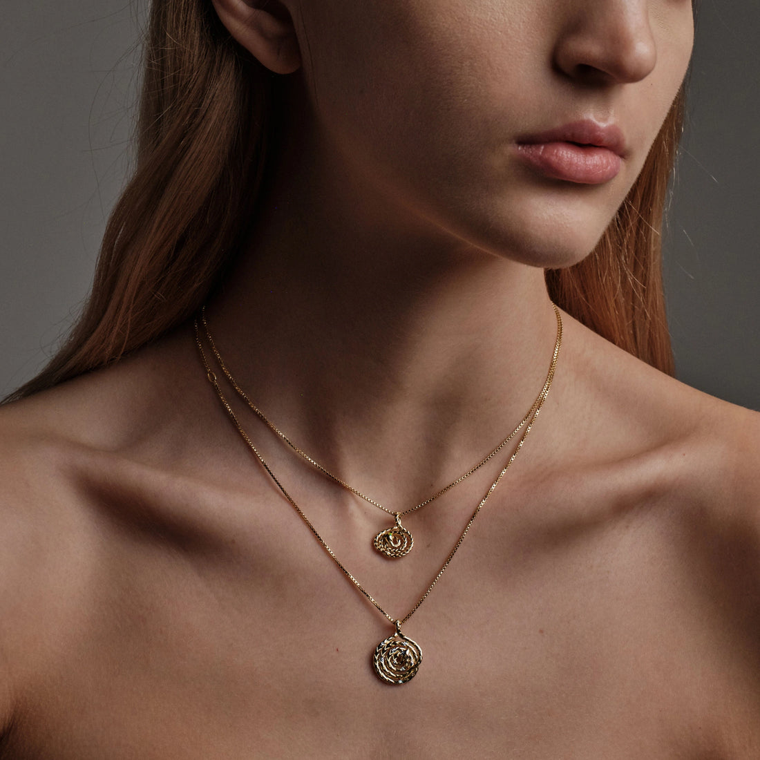 Awe Inspired Pendants Sapphire Spiral Snake Coin