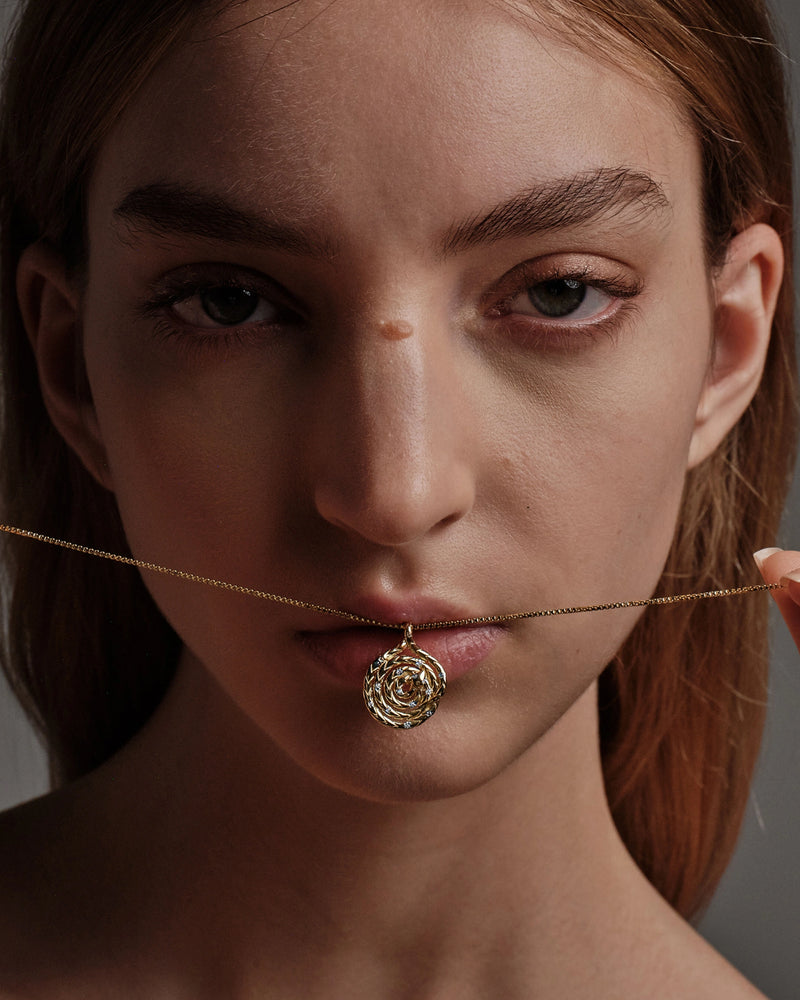 Awe Inspired Pendants Sapphire Spiral Snake Coin