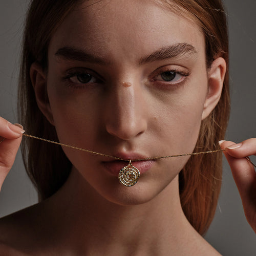 Awe Inspired Pendants Sapphire Spiral Snake Coin