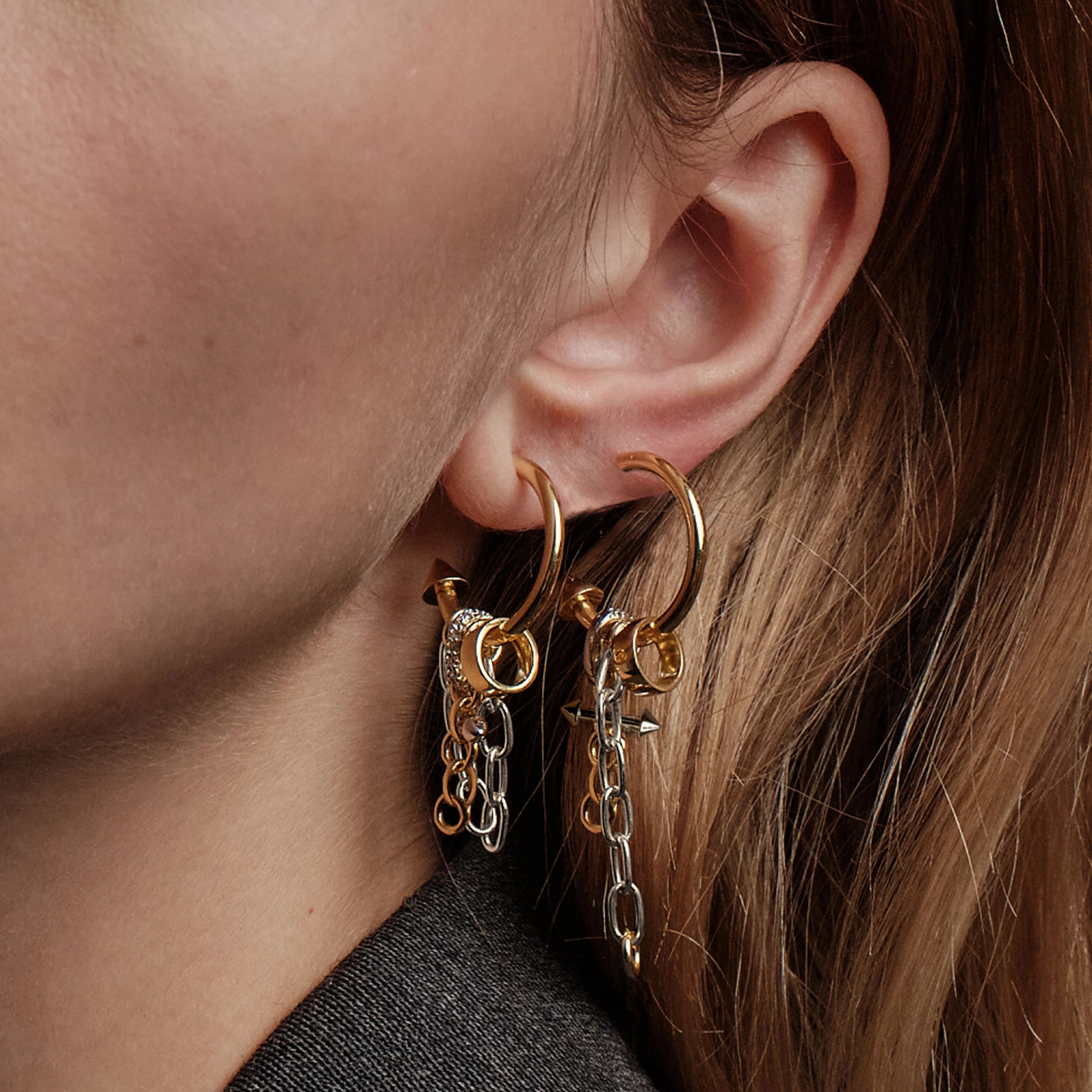 Awe Inspired Earrings Chain Mail Dynamic Hoop