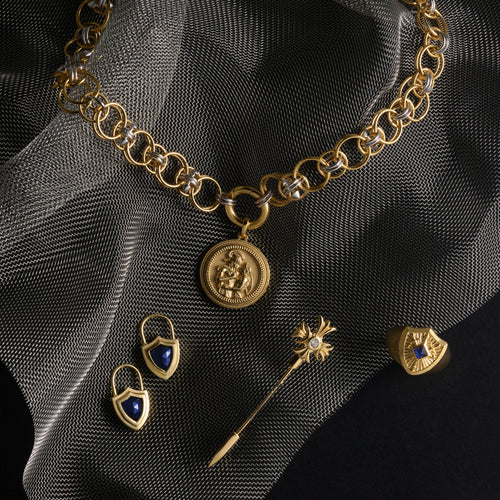 Awe Inspired Accessories Sapphire Triple Moon Dagger Brooch