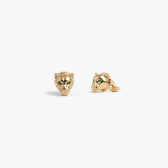 Awe Inspired Tools 14K Gold Vermeil Emerald Eye Jaguar Cufflinks