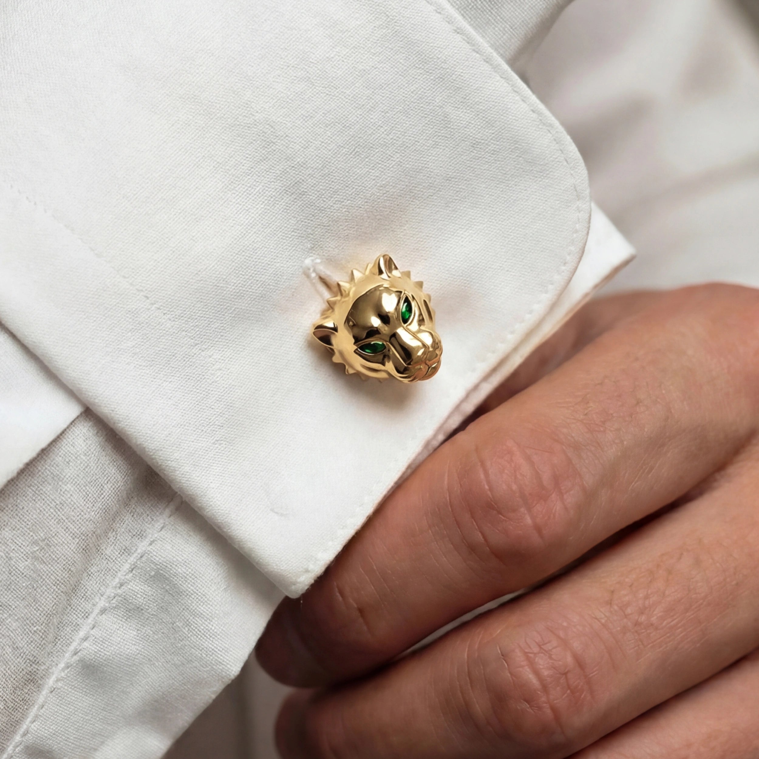 Awe Inspired Tools Emerald Eye Jaguar Cufflinks