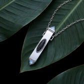 Awe Inspired Accessories Silver Plated Brass Ash & Smoke Volcanic Striker Vessel Cross Chain