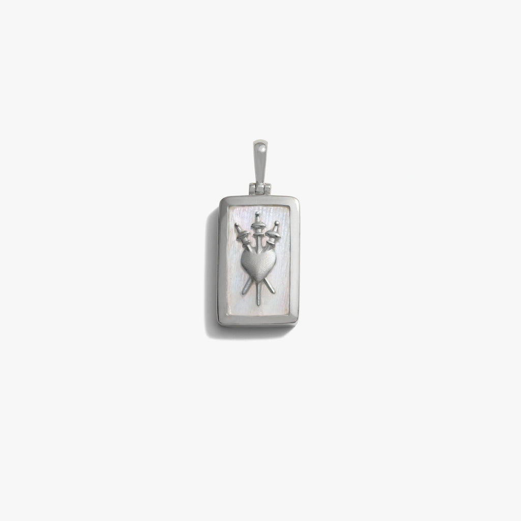 Awe Inspired Pendants 925 Sterling Silver / Three of Swords Tarot Pendant