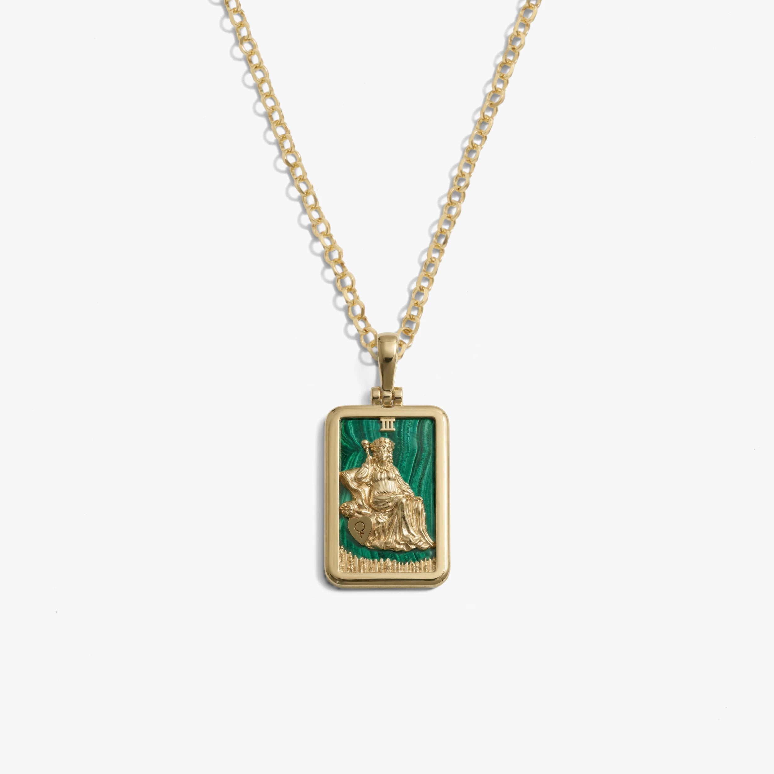 Awe Inspired Necklaces 14K Gold Vermeil / The Empress Tarot Pendant / 16'' - 18'' Tarot Necklace