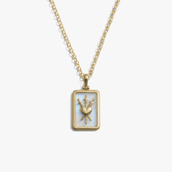 Awe Inspired Necklaces 14K Gold Vermeil / The Three of Swords Tarot Pendant / 16'' - 18'' Tarot Necklace