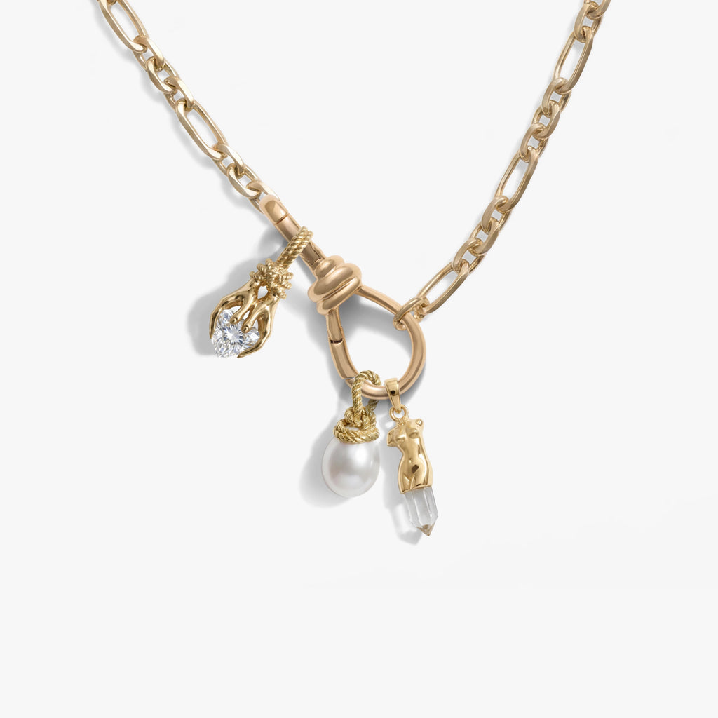 Awe Inspired Necklaces 14K Gold Vermeil / Tied By Fate Lover's Knot Charm Necklace