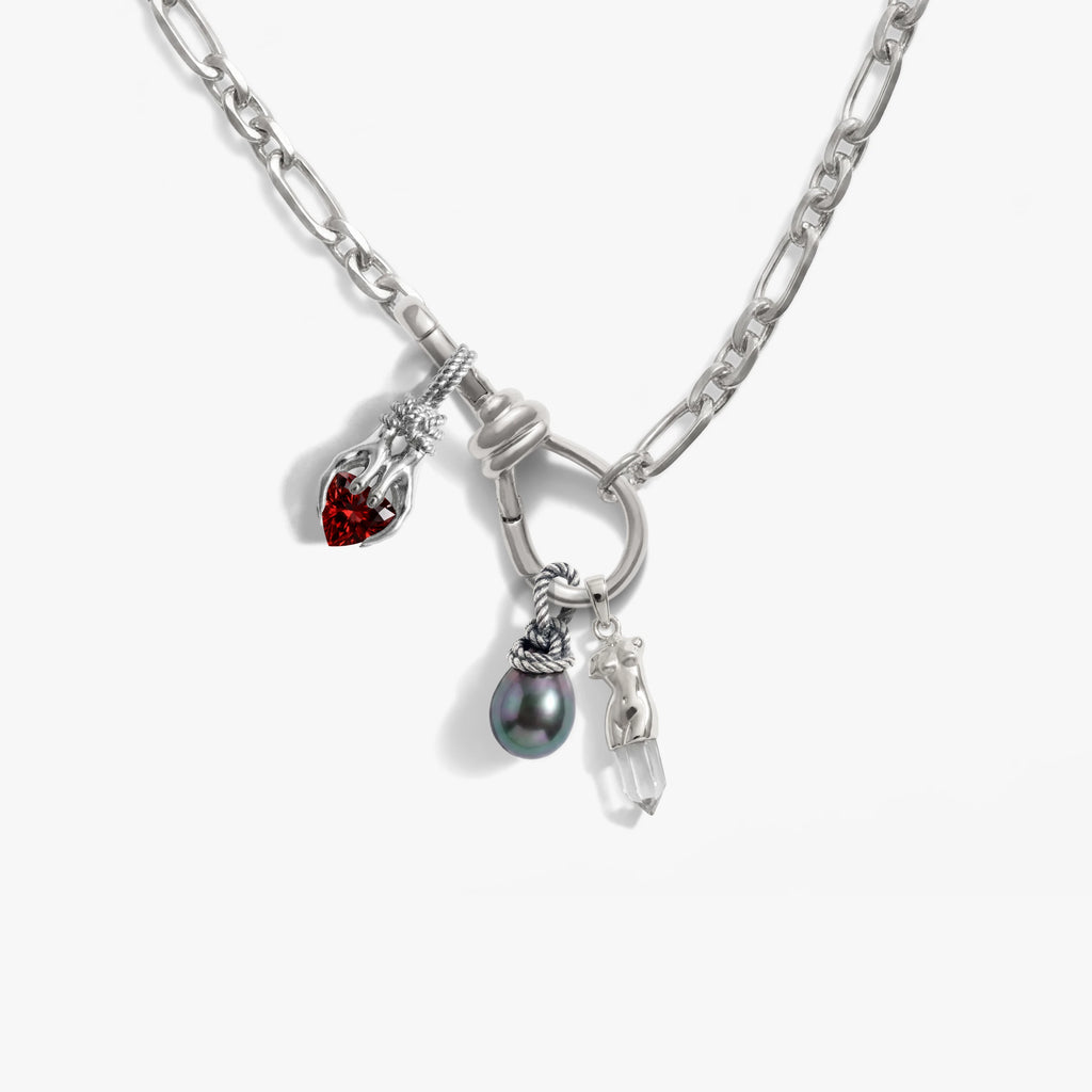 Awe Inspired Necklaces 925 Sterling Silver / Tied By Fate Lover's Knot Charm Necklace