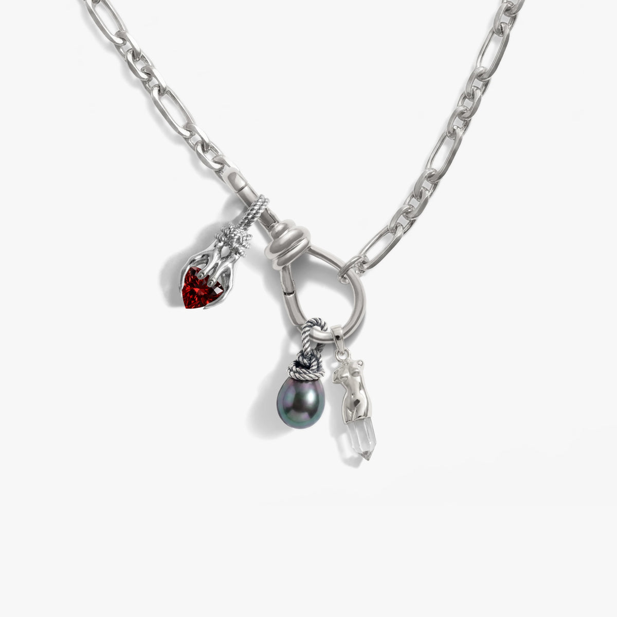 Awe Inspired Necklaces 925 Sterling Silver / Tied By Fate Lover's Knot Charm Necklace