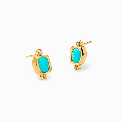 Pair of Turquoise Studs in gold vermeil