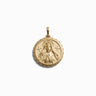 The Brigid Pendant by Awe Inspired in yellow gold on a white background.