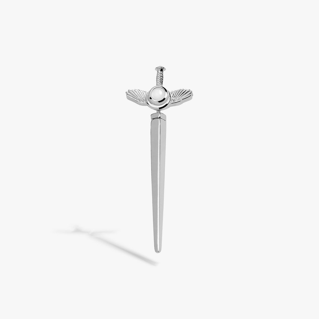 Awe Inspired Earrings 925 Sterling Silver / Pair Flying Dagger Studs