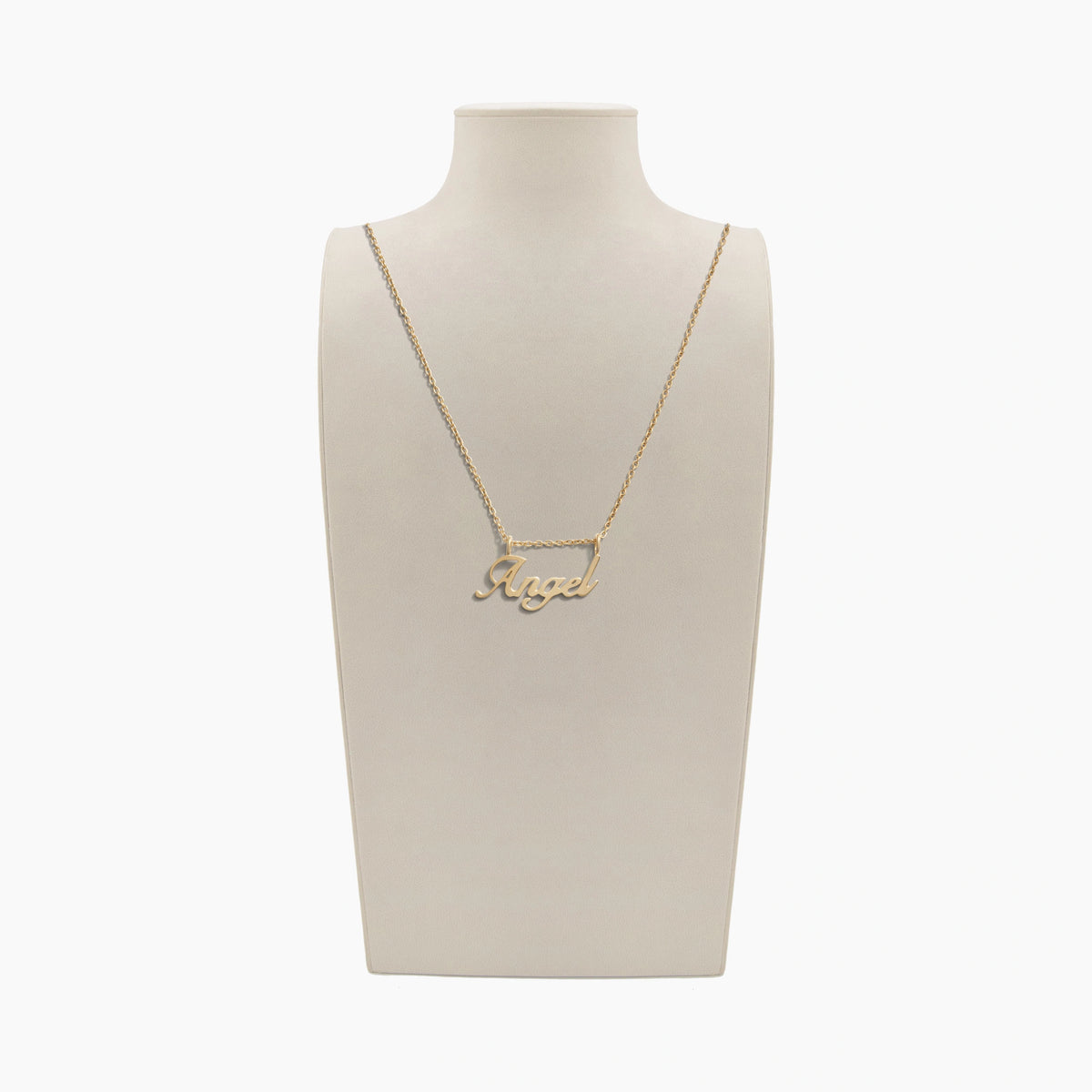 Awe Inspired Necklaces 14K Gold Vermeil Archive Angel Nameplate Necklace