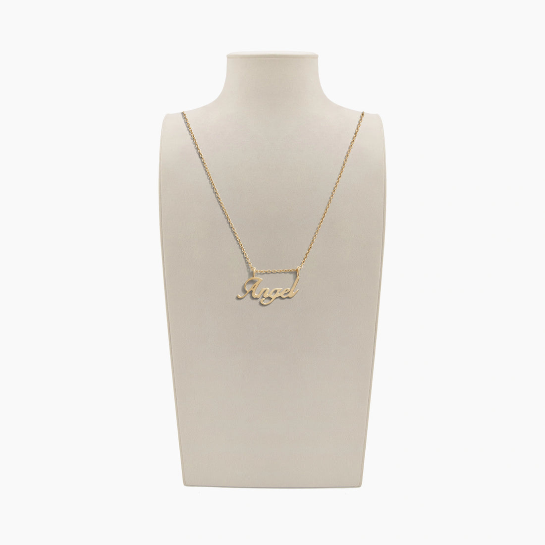 Awe Inspired Necklaces 14K Gold Vermeil Archive Angel Nameplate Necklace