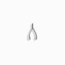 A Wishbone Amulet by Awe Inspired, a silver plated horseshoe shaped pendant on a white background.
