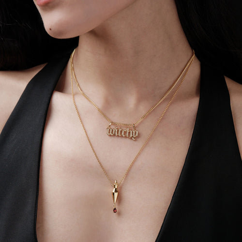 Awe Inspired Pendants Witchy Nameplate Pendant