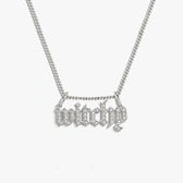 Awe Inspired Necklaces 925 Sterling Silver / 16'' - 18" Witchy Nameplate Cuban Necklace