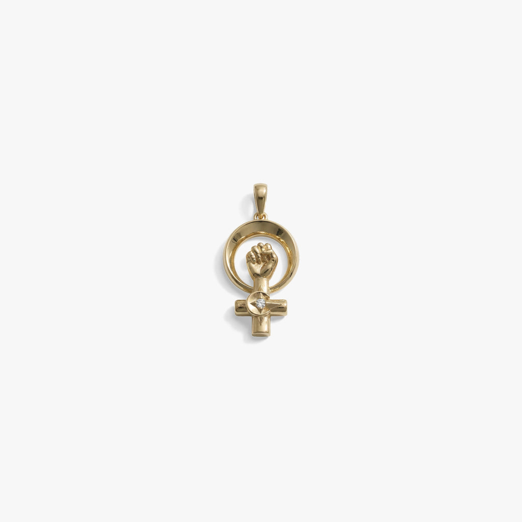 Awe Inspired Pendants 14K Gold Vermeil Woman Power Pendant