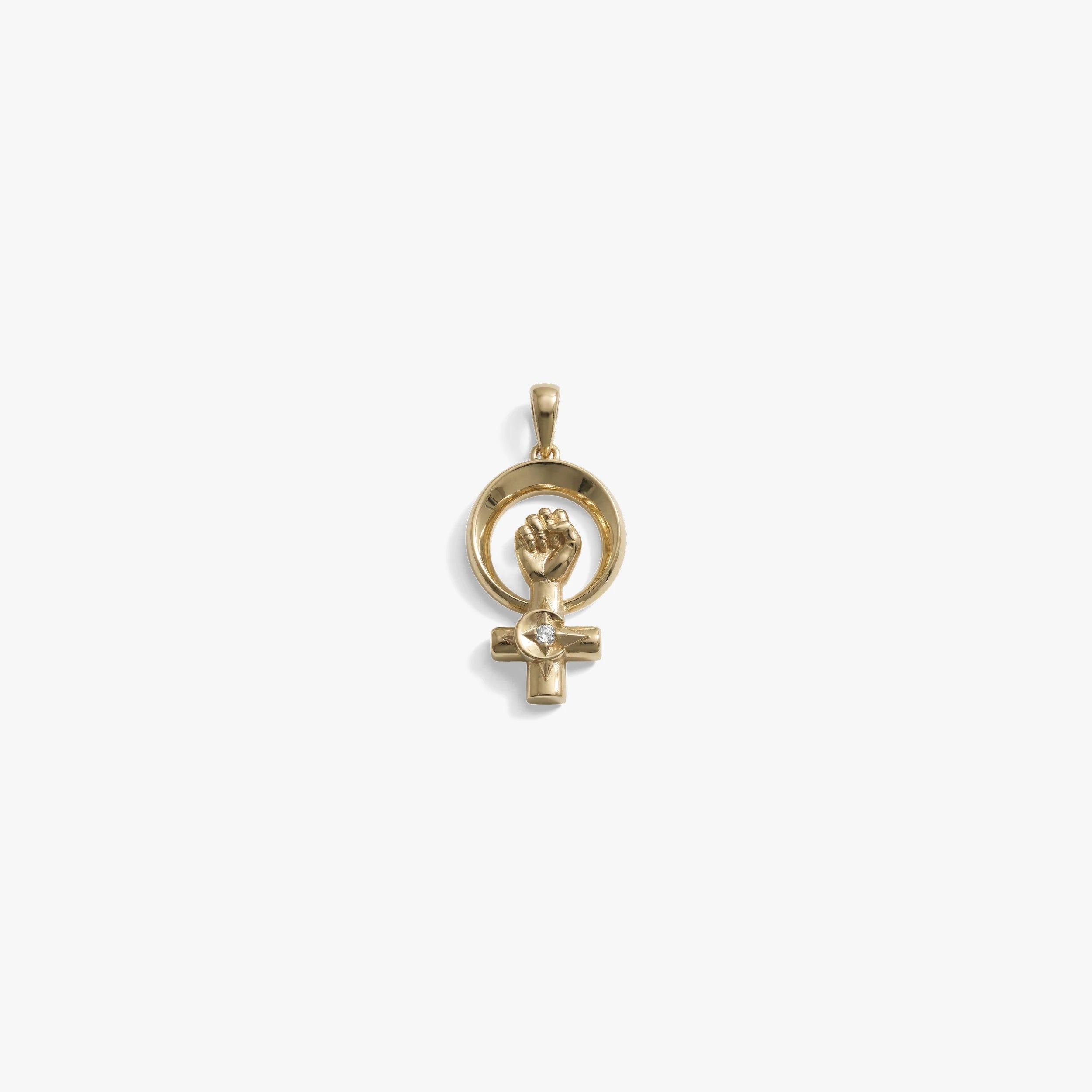 Awe Inspired Pendants 14K Gold Vermeil Woman Power Pendant