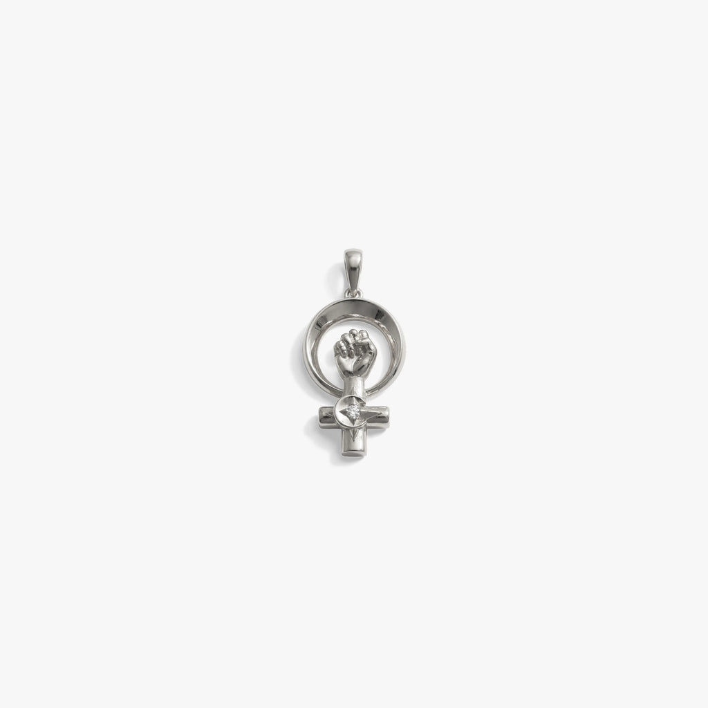 Awe Inspired Pendants 925 Sterling Silver Woman Power Pendant