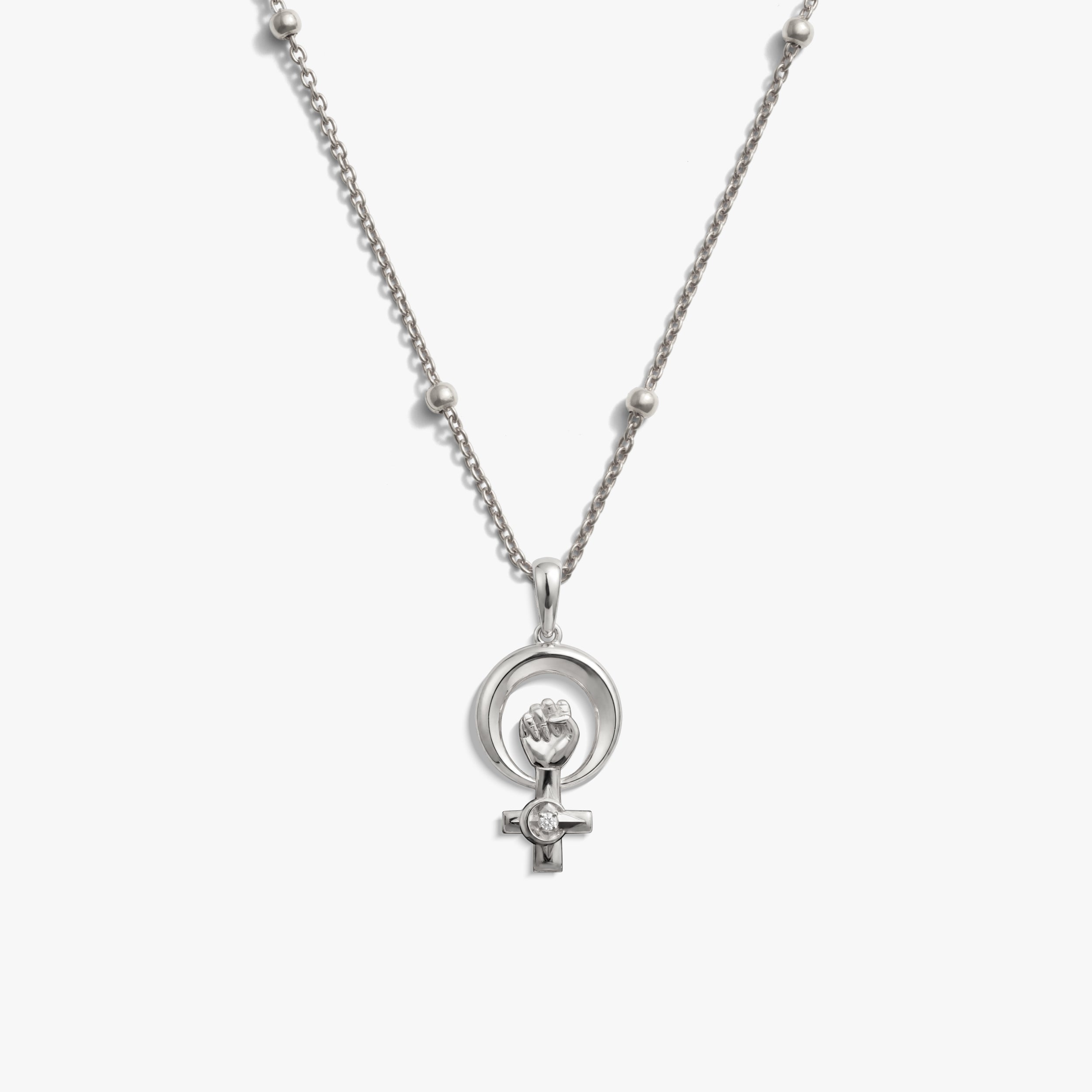Awe Inspired Necklaces 925 Sterling Silver / 16"-18" Reworked Woman Power Necklace