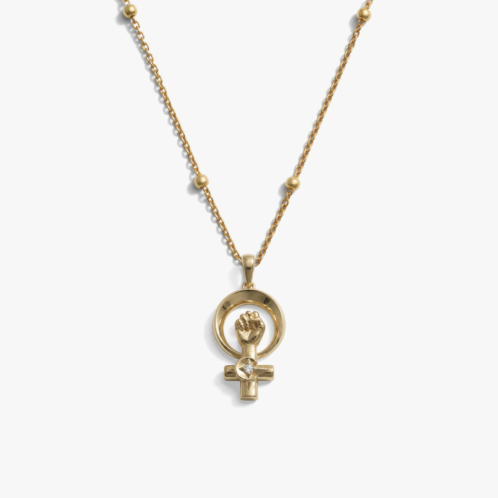 Awe Inspired Necklaces 14K Gold Vermeil / 16'' - 18'' Woman Power Necklace