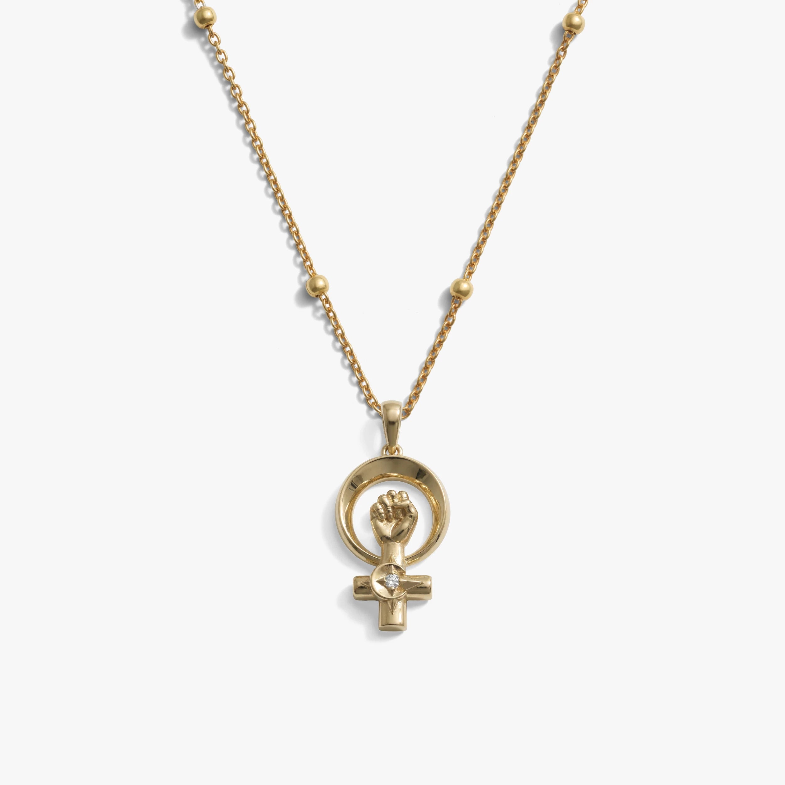 Awe Inspired Necklaces 14K Gold Vermeil / 16'' - 18'' Woman Power Necklace