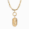 Goddess Hathor pendant and XL Amulet Collector on a Chunky Paperclip Chain in Gold Vermeil