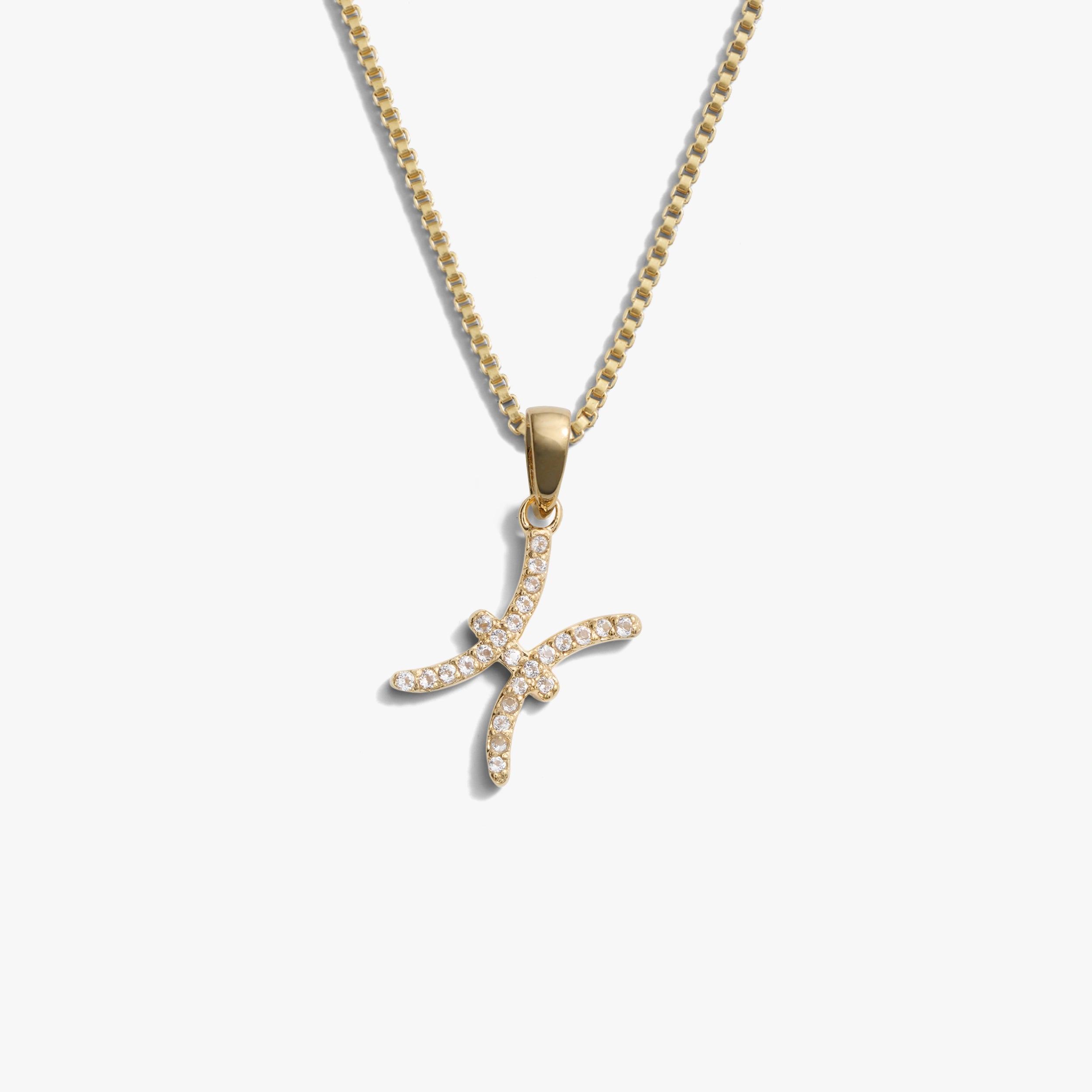 Awe Inspired Necklaces 14K Gold Vermeil / Pisces / Mini Zodiac Gemstone Necklace