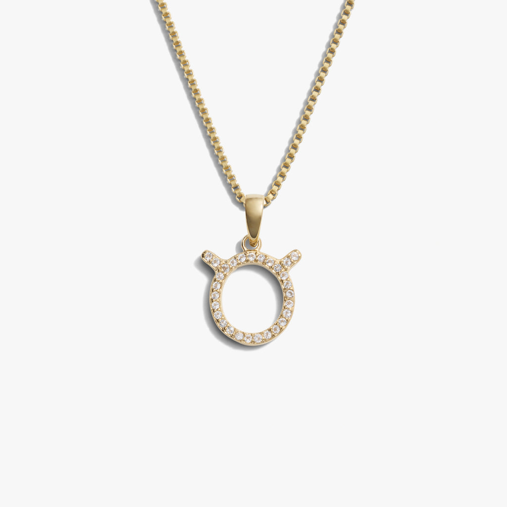Awe Inspired Necklaces 14K Gold Vermeil / Taurus / Mini Zodiac Gemstone Necklace