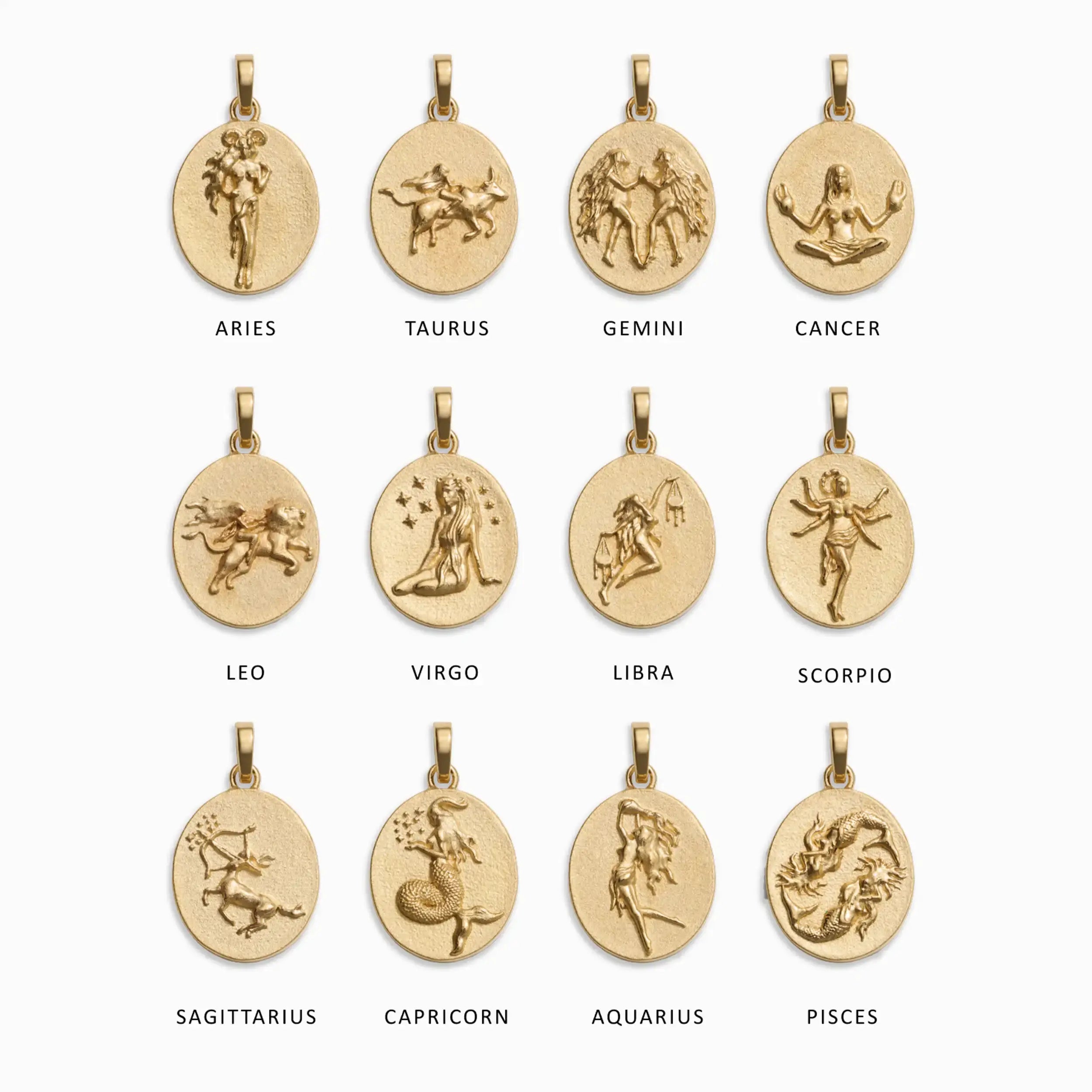 Gold Crystal Zodiac Coin Necklace – The Sis Kiss
