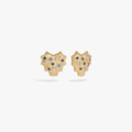 Awe Inspired Earrings 14K Gold Vermeil / Single [WIP] Blue Gemstone Radiant Heart Studs