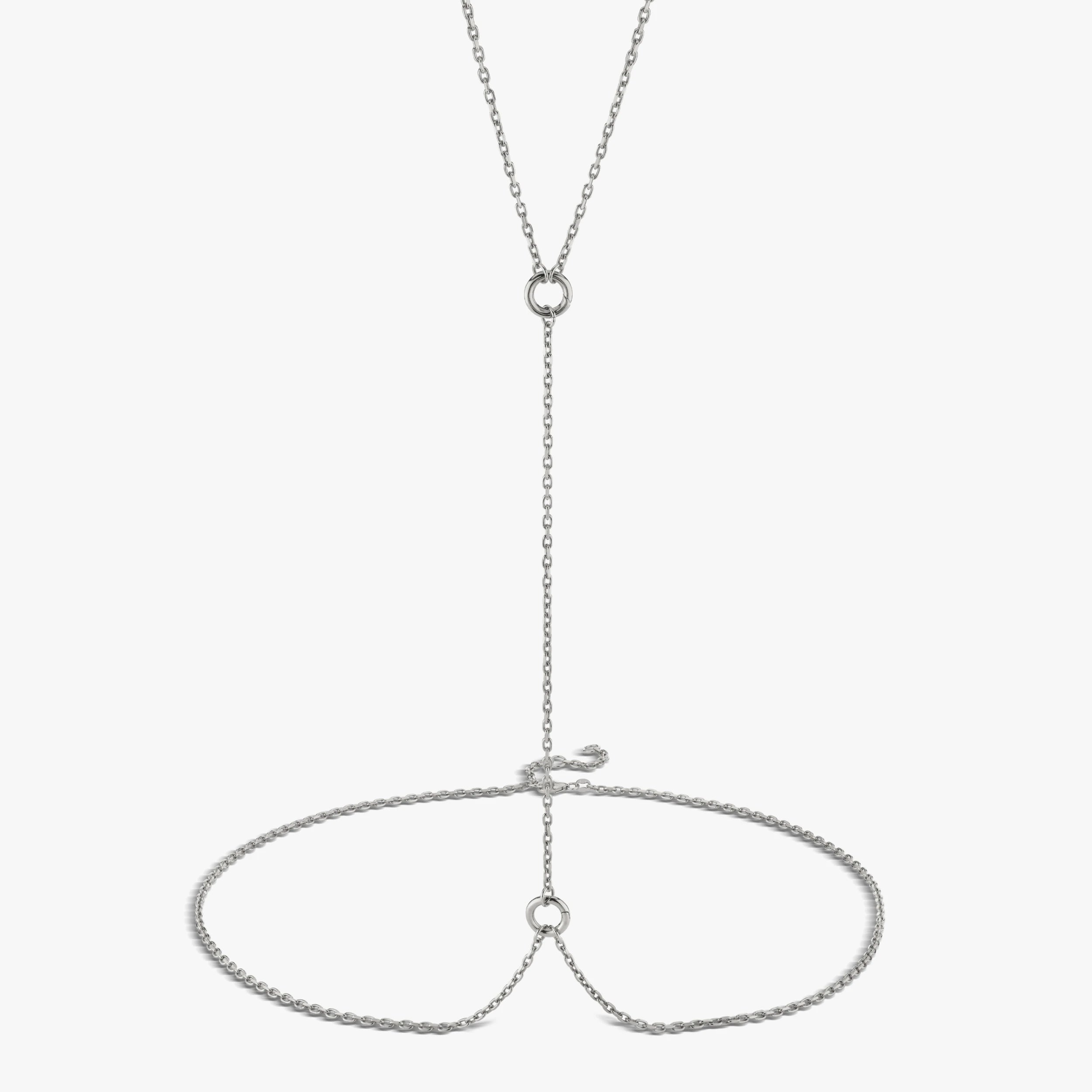 Awe Inspired Body Chain 925 Sterling Silver / 25-27" Double Charm Body Chain