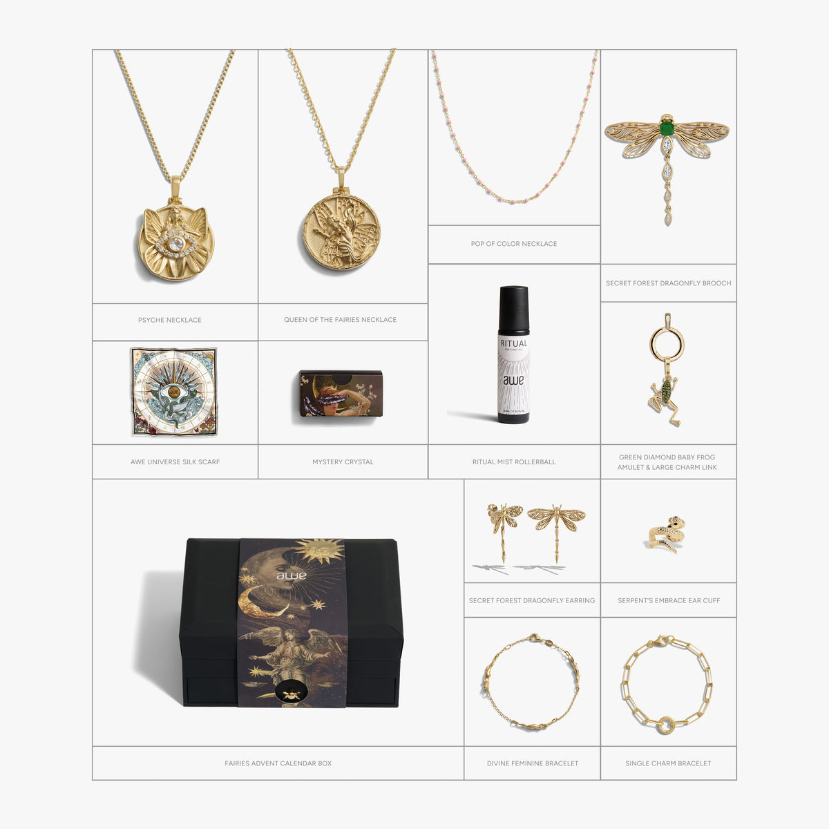 Awe Inspired Box Set 14K Gold Vermeil / Fairies Advent Calendar