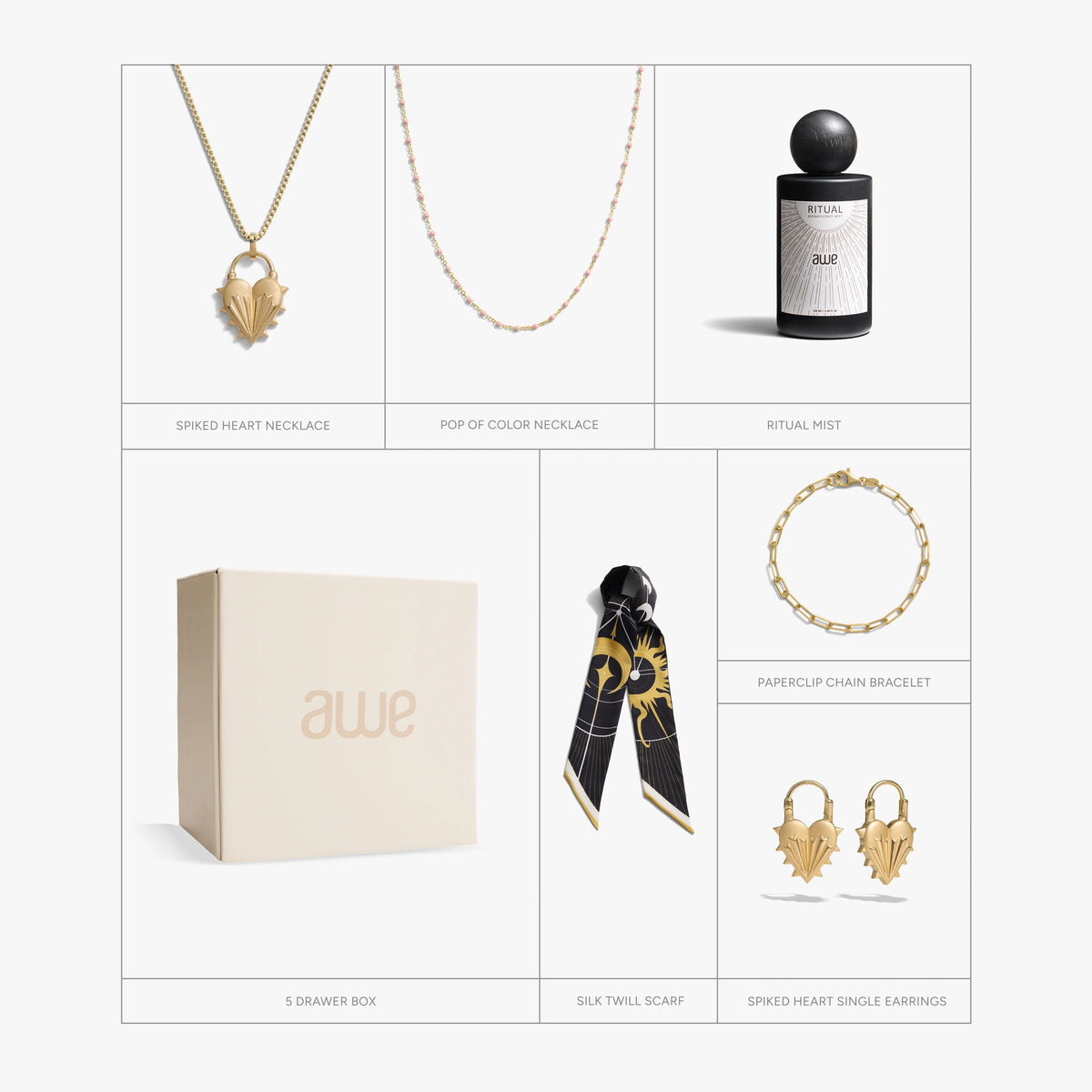 Awe Inspired Box Set 14K Gold Vermeil / Spiked Hearts Club 5-Door Advent Gift Box