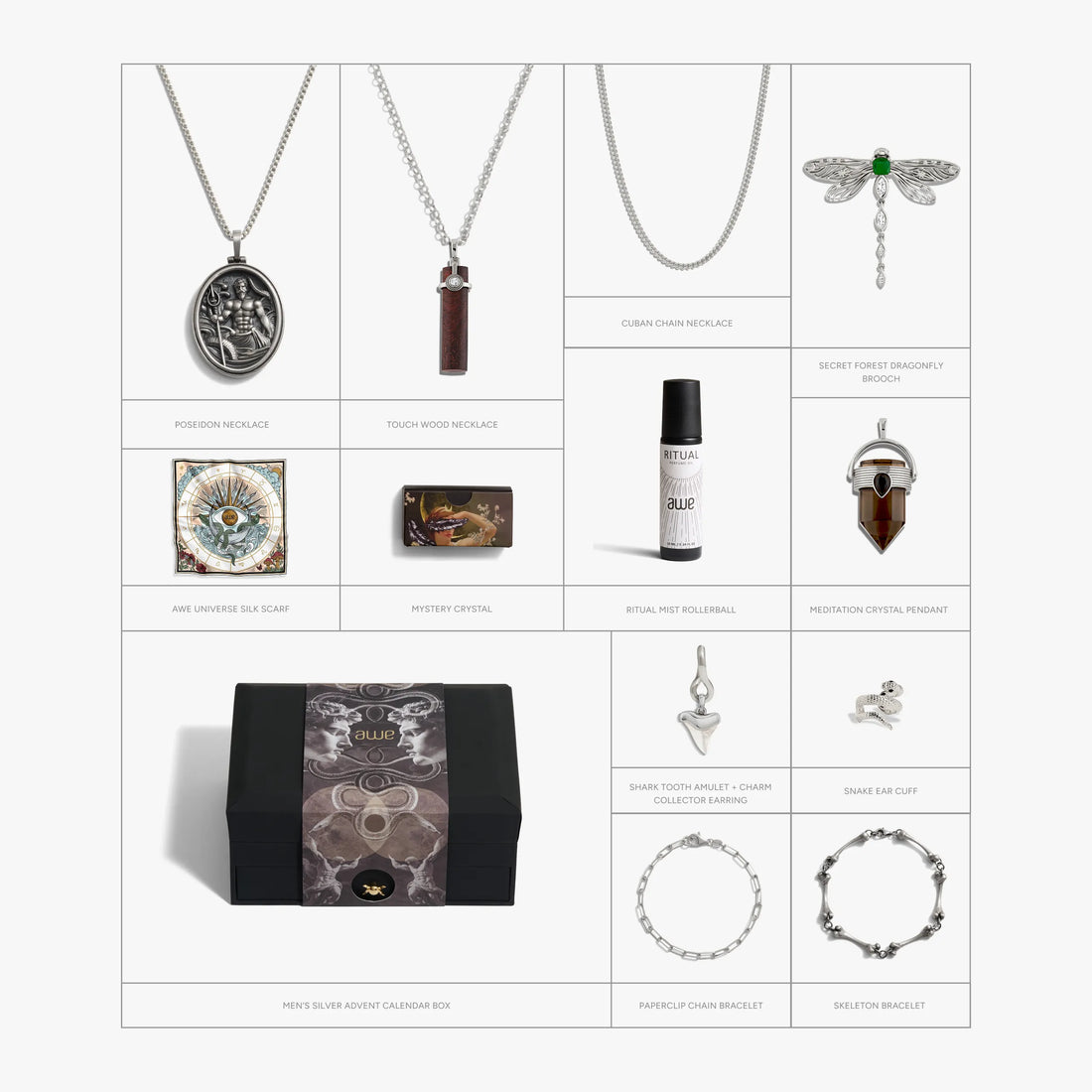 Awe Inspired Box Set 925 Sterling Silver Men’s Advent Calendar
