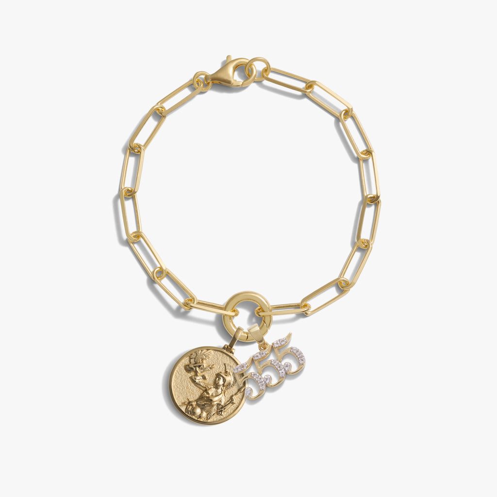Awe Inspired Bracelets 14K Gold Vermeil / 555 Divine Wisdom Charm Bracelet