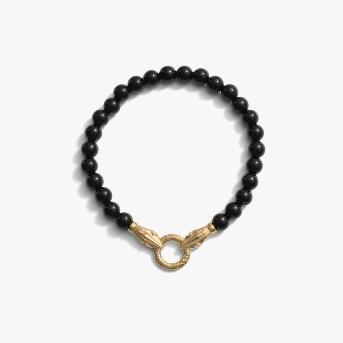 Awe Inspired Bracelets 14K Gold Vermeil / Black Onyx Snake Beaded Bracelet
