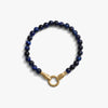 Awe Inspired Bracelets 14K Gold Vermeil / Blue Tiger's Eye Snake Beaded Bracelet
