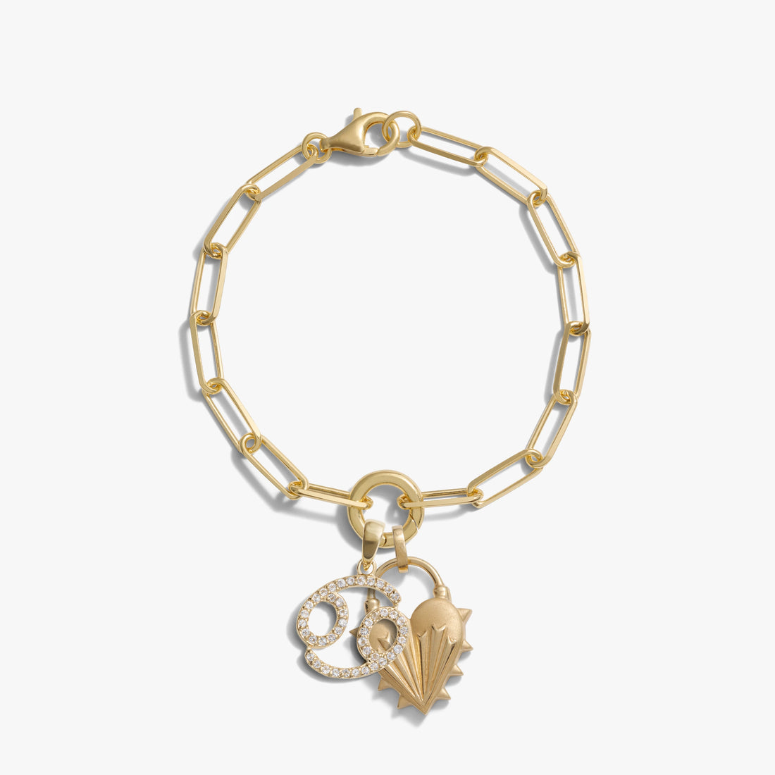 Awe Inspired Bracelets 14K Gold Vermeil / Leo Spiked Heart Zodiac Charm Bracelet