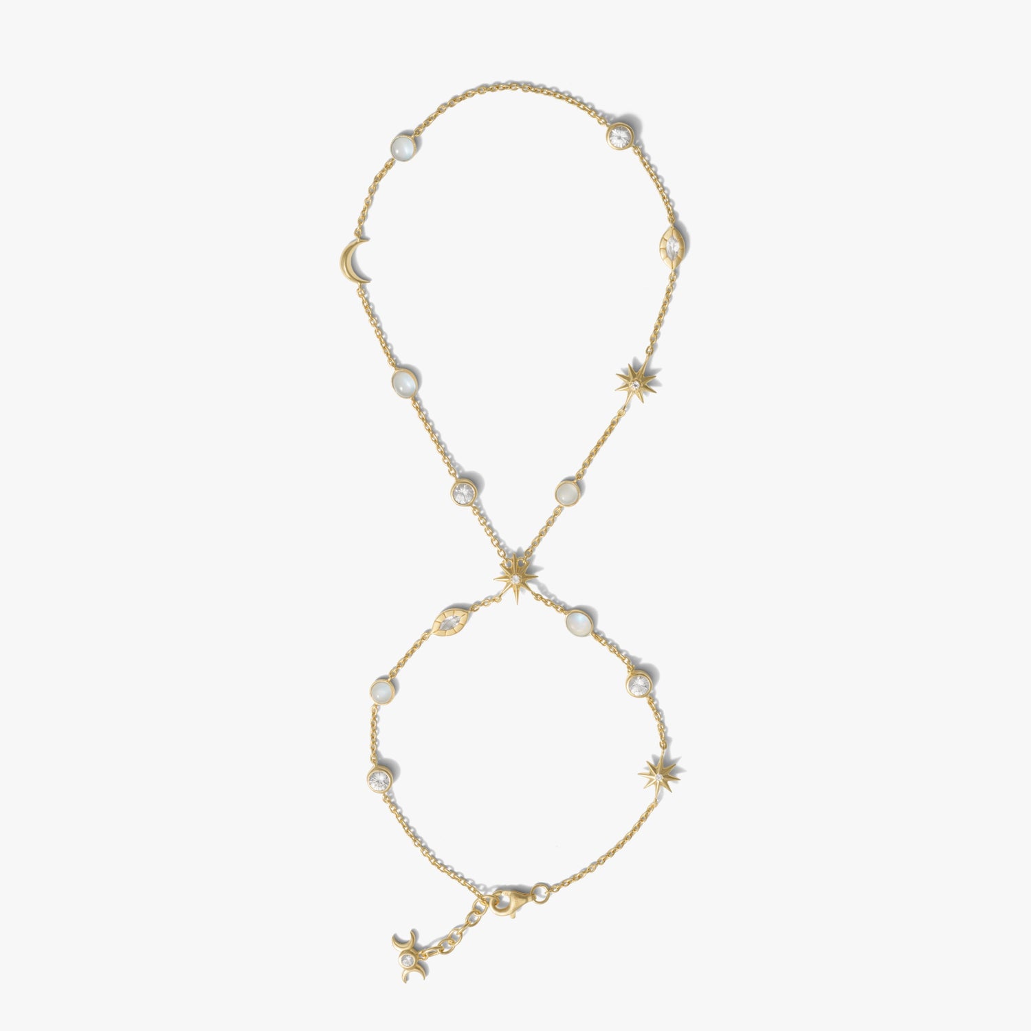 Awe Inspired Bracelets 14K Gold Vermeil Midnight Reflection Hand Chain