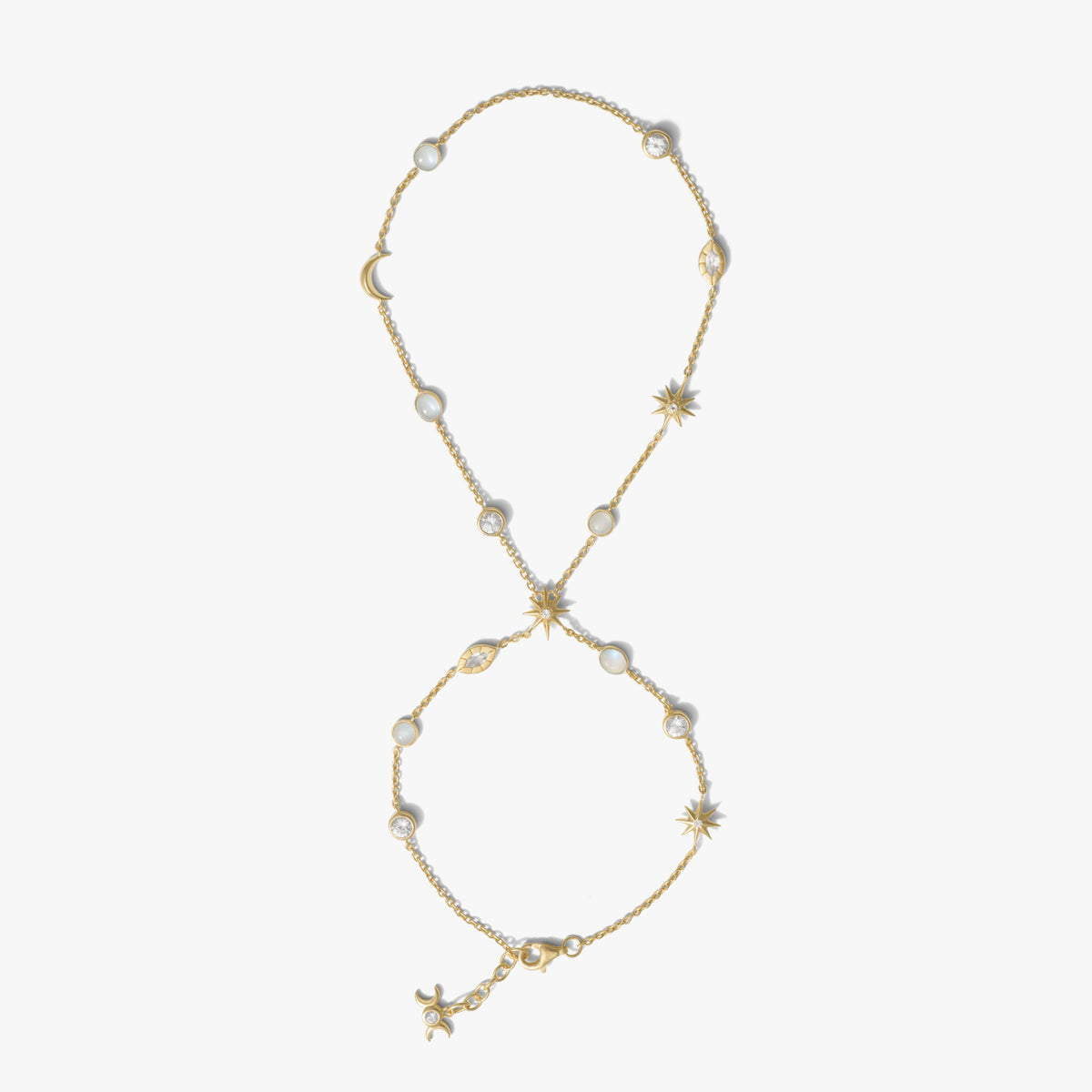Awe Inspired Bracelets 14K Gold Vermeil Midnight Reflection Hand Chain