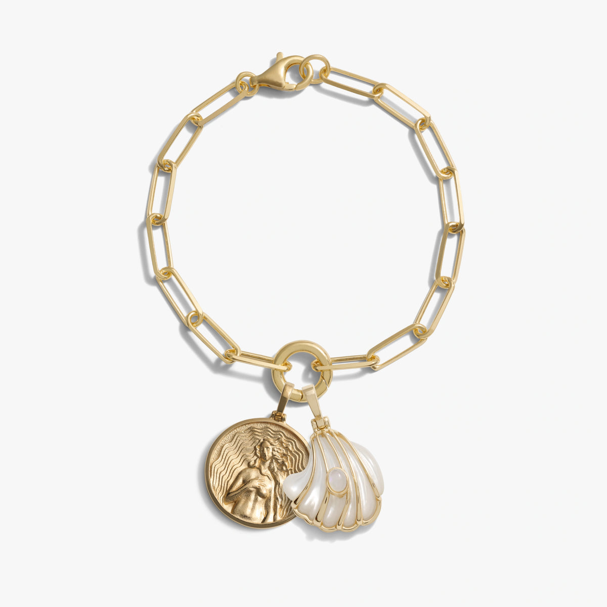 Awe Inspired Bracelets 14K Gold Vermeil Ocean Goddess Charm Bracelet