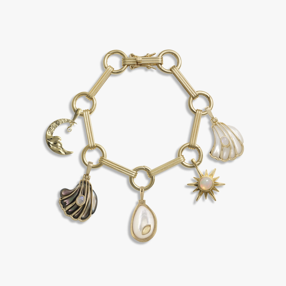 Awe Inspired Bracelets 14K Gold Vermeil Oceans Bar Charm Bracelet