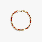 Awe Inspired Bracelets 14K Gold Vermeil / Ruby Chunky Enamel Bracelet